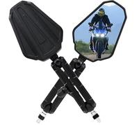Handlebar Wing Mirrors Bar End Universal Motorcycle Rear View Mirrors Foldable Rear View Handlebar Side Mirror Angle Adjustable Side Wing Mirror