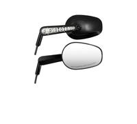 Handlebars Rear Mirror Motorbike Motorcycle Rearview Mirrors Universal Clear Glass Turn Signal Run Light Side Mirror For For Motorcycle