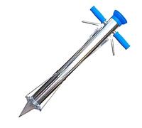 Handled Planter Tools, Stainless Steel Garden Seeder Manual Broadcast Spreader Transplanter 92x11.5cm Single or Double Handle(Double2)