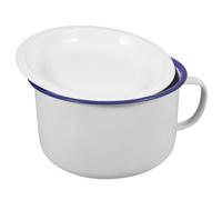 Handled Retro Enamel Ramen Bowl - 15.8X9cm Soup and Noodle Serving Bowl with Handles, Ideal for Ramen, Pasta, and Salad, Vintage Design