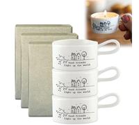 Handled Tea Light Holder - Good Friends Light Up The World, Good Friends Handled Tea Light Candle Holder, Votive Candle Holders Ceramic Tea Light Candle Holders for Best Friends (3PCS)