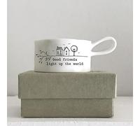 Handled Tea Light Holder -Good Friends Light Up The World, Resin Candle Holder, A Refined Choice To Light Up Your Life, A Gift For Your Best Friend (Good friends light up the world)