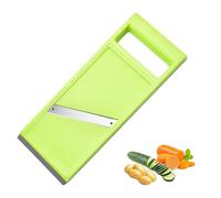 Handled Vegetable Slicer - Portable Stainless Steel Cucumber and Potato Chip Maker With Ergonomic Handle for Carrots, Onions (Green)