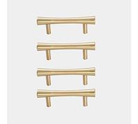 Handles for cupboards Wardrobe Draws TOOLD 4PCS Single Hole Kitchen Cabinet T Bar Handle Brass Bedroom Drawer Pulls Gold Wardrobe Door Knobs (Color : Gold, Size : Hole Distance 64mm)