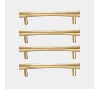 Handles for cupboards Wardrobe Draws TOOLD 4PCS Single Hole Kitchen Cabinet T Bar Handle Brass Bedroom Drawer Pulls Gold Wardrobe Door Knobs (Color : Gold, Size : Hole Distance 128mm)