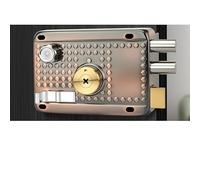 Handles Traditional Nightlatch Electro Brass Finish Standard Security Double Lock Cylinder Interlocking Locking Structure Door Lock(Right-Opening with edge1)