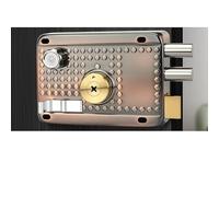 Handles Traditional Nightlatch Electro Brass Finish Standard Security Double Lock Cylinder Interlocking Locking Structure Door Lock(Right-Opening with Beveled edge1)