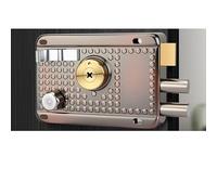 Handles Traditional Nightlatch Electro Brass Finish Standard Security Double Lock Cylinder Interlocking Locking Structure Door Lock(Left-Opening with Beveled edge1)