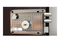 Handles Traditional Nightlatch Electro Brass Finish Standard Security Double Lock Cylinder Interlocking Locking Structure Door Lock(Right-Opening with Beveled Edge)