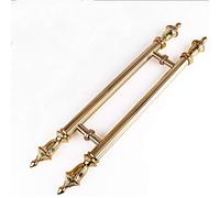 Handles, Wooden Handles , Vintage Drawer Handles,Double-Sided Push-Pull Glass Door Handle,European Style Antique Stainless Steel Round Tube Household Wooden Door Sliding Door Handle,for Framed Glass D