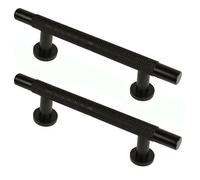 HandleStore Ch445 Knurled T Bar Pull Handle, Matt Black, 128mm Centres, Pack Of 1