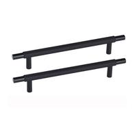 HandleStore Ch445 Knurled T Bar Pull Handle, Matt Black, 160mm Centres, Pack Of 1