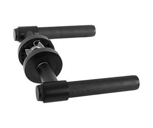 HANDLESTORE Designer Knurled Door Handles Loop Lever on Rose - 4 Finishes (Matt Black)