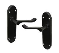 HANDLESTORE Shaped Scroll Matt Black Door Handles 1 Latch Set