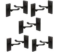 HANDLESTORE Victorian Scroll Door Handles on Backplate Matt Black Finish Latch Set (5 Pack)