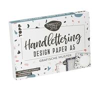 Handlettering Design Paper Block Terrazzo A5: 75 feste Motivpapiere DIN A5 in 25 Designs. Mit Handlettering-Grundkurs