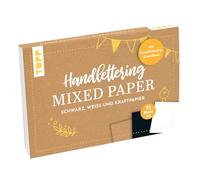 Handlettering Mixed Paper Block - Schwarz, Weiß, Kraftpapier - A5: 75 feste Papiere zum Lettern (DIN A5, 220 g/m²), je 25x Weiß, Schwarz und Kraftpapier, mit Handlettering-Grundkurs und Inspirationen
