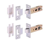 HANDLEZONE® 2 Pack 76mm / 3 inch Satin Stainless Steel Premium Tubular Mortice Latch, Catch for Internal Timber Doors - 57mm Backset