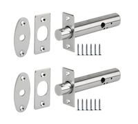 HANDLEZONE® 2 Pack Mortice Security Door Bolts, Extended 88mm Rack Bolt - Silver Nickel Plated