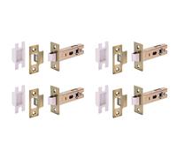 HANDLEZONE® 4 Pack 76mm / 3 inch Antique Bronze Premium Tubular Mortice Latch, Catch for Internal Timber Doors - 57mm Backset