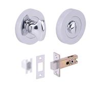 HANDLEZONE Bathroom Toilet Door Thumb Turn and Release Deadbolt Kit - Polished Chrome - 65mm Bolt with 45mm Backset