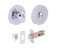 HANDLEZONE® Bathroom Toilet Door Thumb Turn and Release Deadbolt Kit - Polished Chrome - 76mm Bolt with 57mm Backset