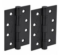 HANDLEZONE® Door Hinges 1 Pair 102mm / 4 inch Ball Bearing, Grade 13 Fir CE13 FD30 FD60, with Screws - Black Matt