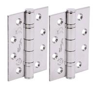 HANDLEZONE® Door Hinges 1 Pair 102mm / 4 inch Ball Bearing, Grade 13 Fir CE13 FD30 FD60, with Screws - Polished Stainless Steel