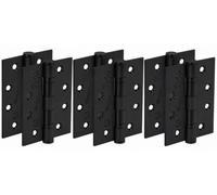 HANDLEZONE® Door Hinges 3 Pairs 102mm / 4 inch Ball Bearing, Grade 13 Fir CE13 FD30 FD60, with Screws - Black Matt