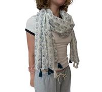 Handmade 100% Cambric Cotton Scarf for Women - Lightweight, Hand-Printed, Soft & Breathable, Boho Chic Wrap, All Season Shawl, Gift for Her