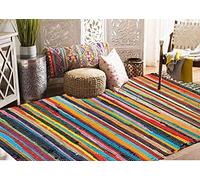 Handmade - 100% Cotton Recycle Chindi Rag Rug Multi Colour Area Rug Kitchen Hall Area Runner Rug Mat