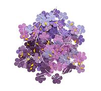 Handmade 100 Pcs Mulberry Paper Flowers Blossom Scrapbook Craft Card DIY Craft Using for Crafts, Bouquets, Scrapbooks, Decorations, Greeting Cards, Wedding Gifts, Seasonal Gift. (Purple Tone)