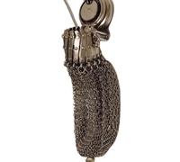 Handmade 1920's English Coin Purse,Vintage Mesh Structure Coin Purse,Victorian Coin Twist Lid Top Mesh Silver Gate Sterling