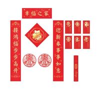 Handmade 2025 Snake Theme Poetics Couplets Chinese New Year Door Sticker for Cultural Celebration Home Decoration Festival Ornament