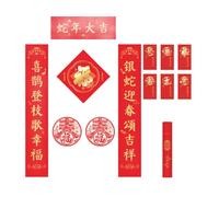 Handmade 2025 Snake Theme Poetics Couplets Chinese New Year Door Sticker for Cultural Celebration Home Decoration Festival Ornament
