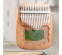 Handmade 3D Mibra 17-Key Kalimba African Peach Wood Thumb Piano Engraving Micro Landscape Decorations (Color : A, Size : 17-Key)