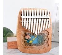 Handmade 3D Mibra 17-Key Kalimba African Peach Wood Thumb Piano Engraving Micro Landscape Decorations (Color : Black, Size : 17-Key)