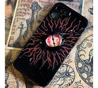 Handmade 3D Monster Eye Phone Case - Unique Art Phone Case, Horror Aesthetic, Custom Fit for All Models for Halloween, Cosplay, Gothic Lovers (Red Textured red Eye Ball)