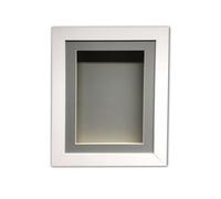 Handmade 3D Shadow Box Frame: 2" Deep Memory Box With Grey Mount -White Frame/10 X 8 Inches