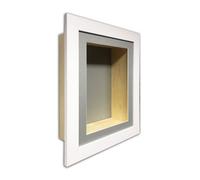 Handmade 4" Deep Shadow Box Frame: Grey Mount Memory Box -White Frame/10 X 8 Inches