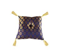 Handmade 7 inches Blue Square Brocade Silk Cushion Pillow For Tibetan Singing Bowl