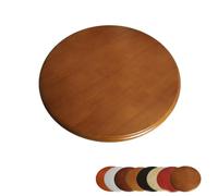 Handmade 71.1 cm Solid Wood Round Rotating Tray for Dining Table 360° Swivel Base Brown Wood Quiet Movement - Perfect for Entertaining and Serving.