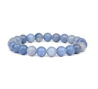 Handmade 8mm Natural Stone Beads Bracelet Men Mala Beaded Bracelet For Women,Blue,19CM/199