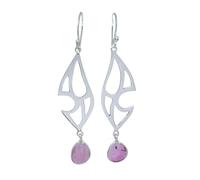 Handmade 925 Sterling Silver Drop Earrings Jewellery Natural Pink Tourmaline Gemstone Designer Earrings for Women