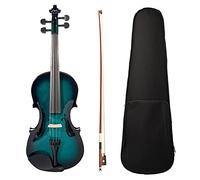 Handmade Acoustic Violin Set Basswood&Maple& Brazil Round Timber& Alloy Material for Students Adults Beginners Beginner Violin(Blue)