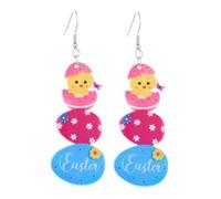 Handmade Acrylic Double-sided Printed Easter Earrings Funny Cute Resin Rabbit Bunny Egg Chicken Dangle Drop Earrings Happy Easter Statament Earrings for Women Spring Holiday Party Jewelry Gifts