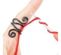 Handmade Adjustable Crochet Tension Circle Metal Open Yarn Finger Holder for Lefties Righties Comfortable Knitting Tool Practical Lovers