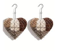 Handmade Alpaca Fiber Bird Nesting Heart, Bird Nesting Material Holder Alpaca Hair, Refillable Nature Wool House Winter Shelter, Starter Hummingbird Birdhouse, Garden Art Outdoor Birdhouse Gift (2PC)