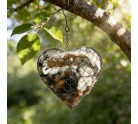 Handmade Alpaca Fiber Bird Nesting Heart, Birds Nests Material Holder, Refillable Heart Shape Bird Nesting, Dual-Season Outdoor View House, Home Garden Yard Art Birdhouse Decorative