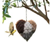 Handmade Alpaca Fiber Bird Nesting Heart - Refillable Alpaca Fiber Haven with Nesting Material for Hummingbirds & Wild Birds, Winter Tree Shelter for Wild Birds, Gifts for Hummingbirds Lovers